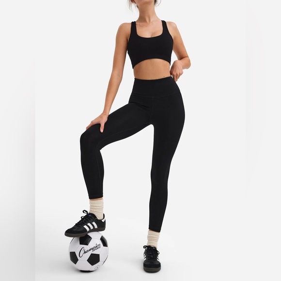 MATE the Label Pants - MATE THE LABEL ORGANIC STRETCH MIDI LEGGINGS IN JET BLACK XS S